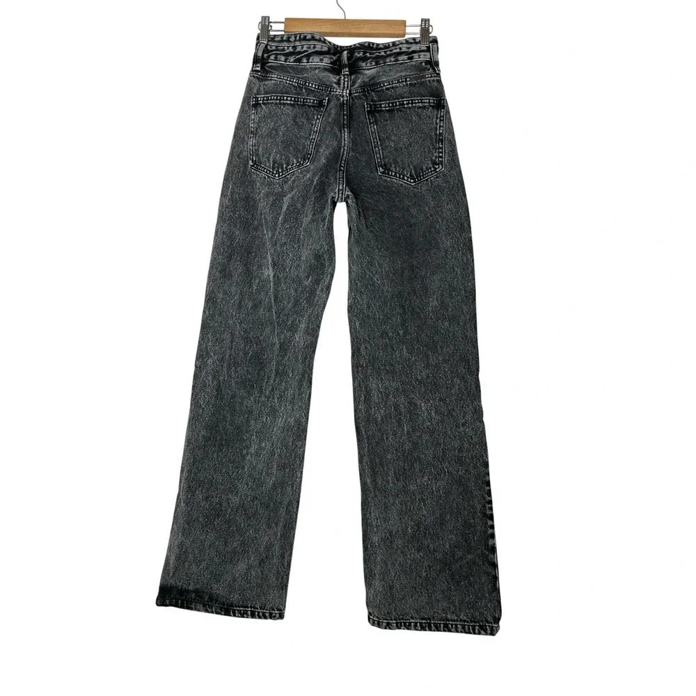 KanCan Wide Leg Jeans Women's Size 5/26 (27x32) Black Button Fly - Picture 2 of 8